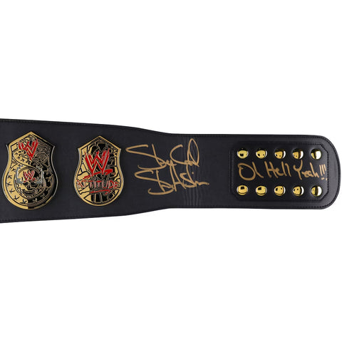 Steve Austin Autographed Smoking Skull Replica Title Belt