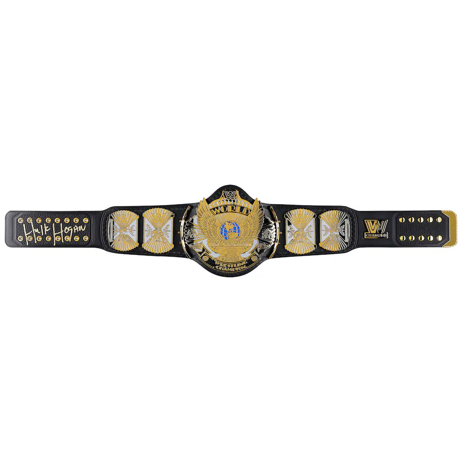 Hulk Hogan WWE Autographed Winged Eagle Replica Title Belt